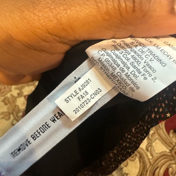 Madewell multicolor A-line star night print Dress with Bishop Sleeves 💯 Silk - Picture 14 of 15